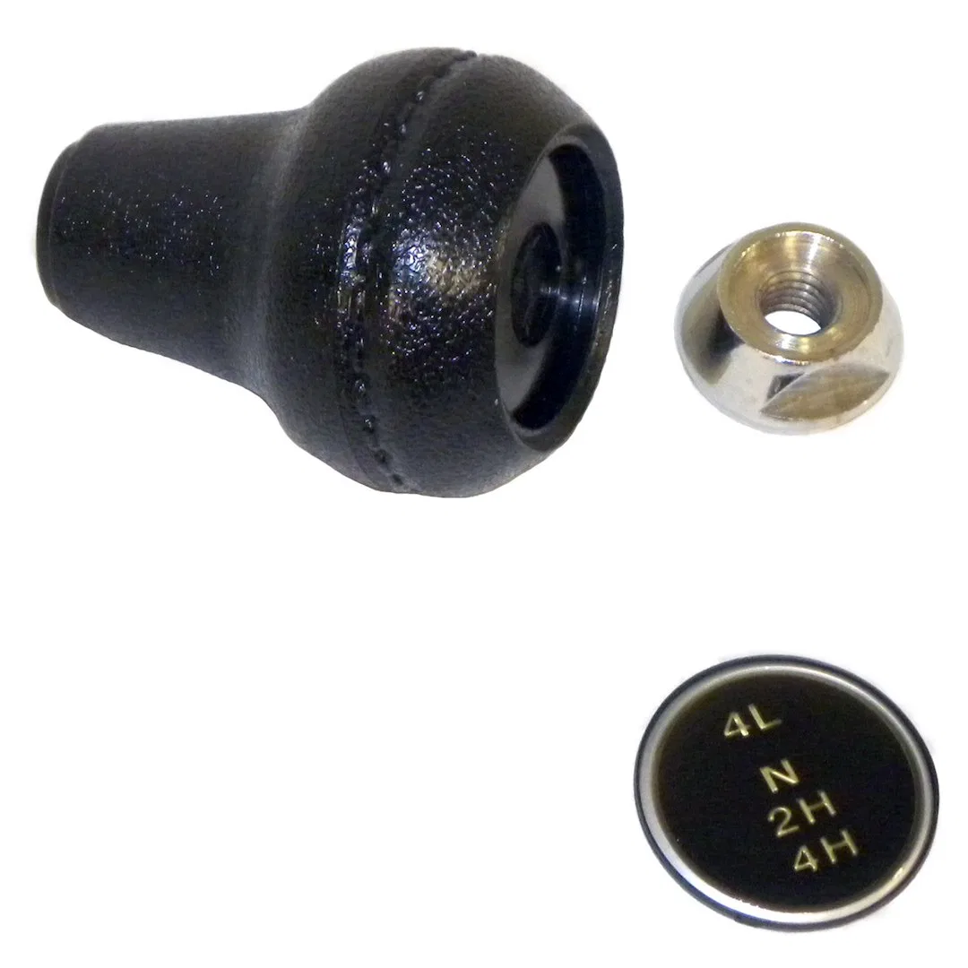 3241430K – CROWN AUTO Manual Trans Shifter Knob, Twist On Round Black With Nut And Shift Insert